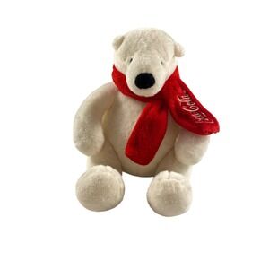 Coca-Cola Polar Bear Plush 2013 Holiday Christmas Bear Red Scarf Collectible